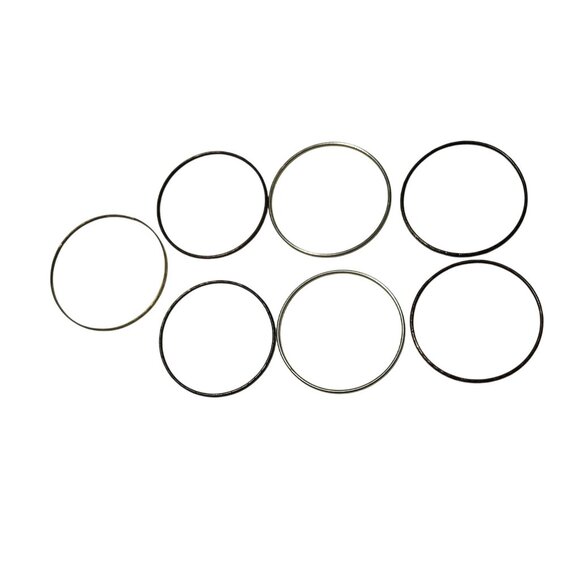 Vintage Mixed Metal Bangle Bracelet Set Of 7 Intricate Patterns Retro 80s 90s - Picture 3 of 4